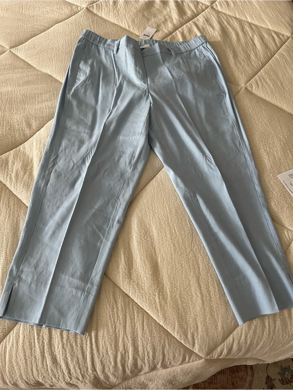 J. Jill Pale Blue Cropped Straight-Leg Pants